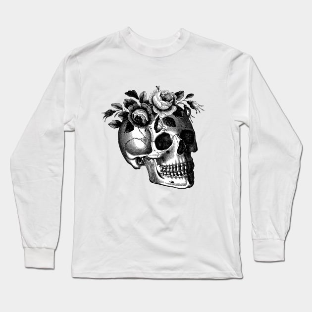 Memento Skull Long Sleeve T-Shirt by LadyMorgan